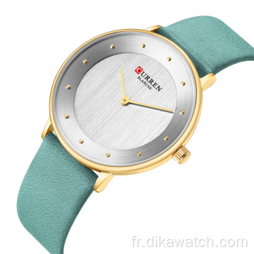 CURREN 9033 célèbre marque montre offre spéciale montres pour femmes avec bande de cuir Quartz étanche horloge dames montre-bracelet en gros